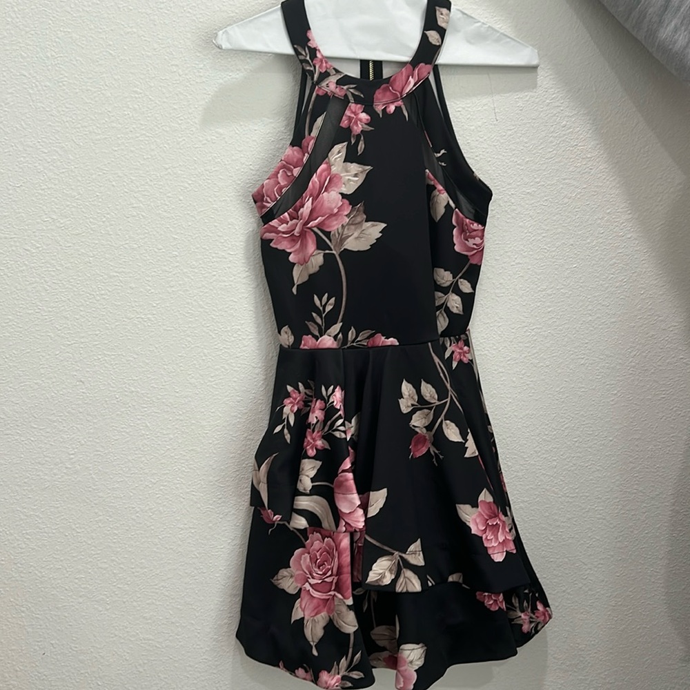 Black Dress with Flowers